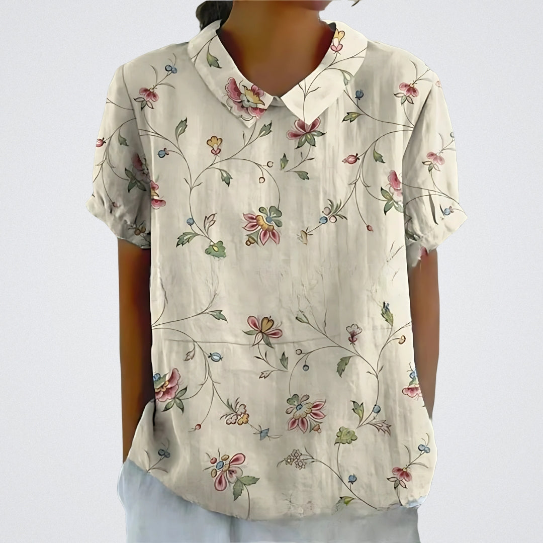 Lina™ | Blusa in Lino Floreale