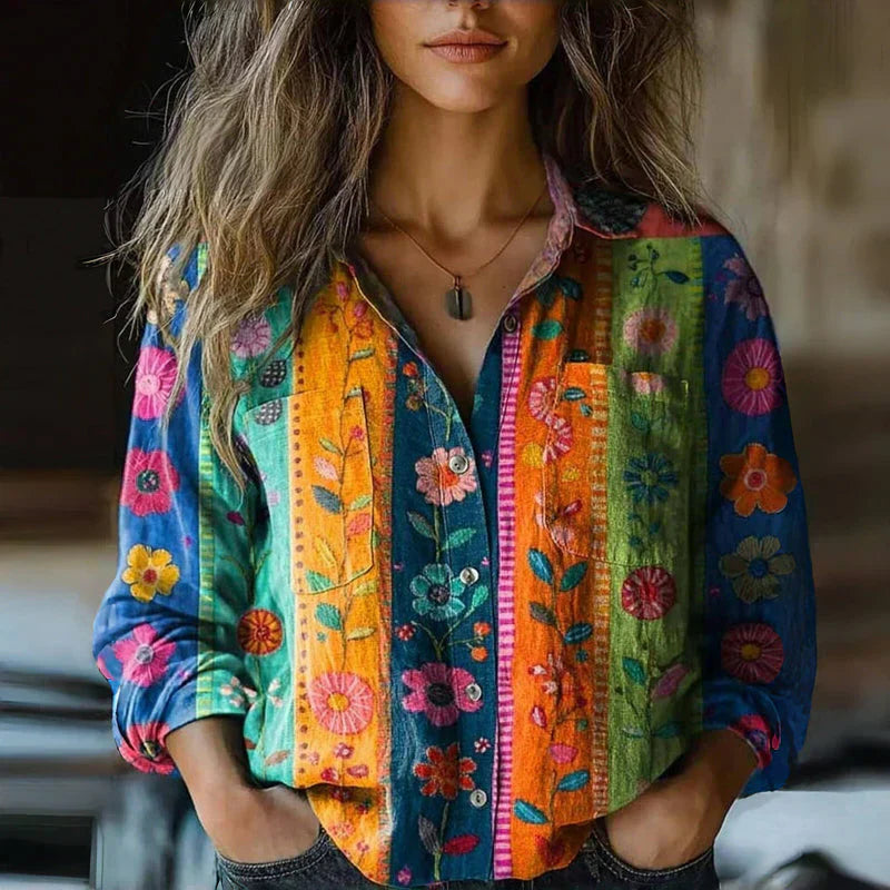 Mira™ - Blusa Vintage Stampata