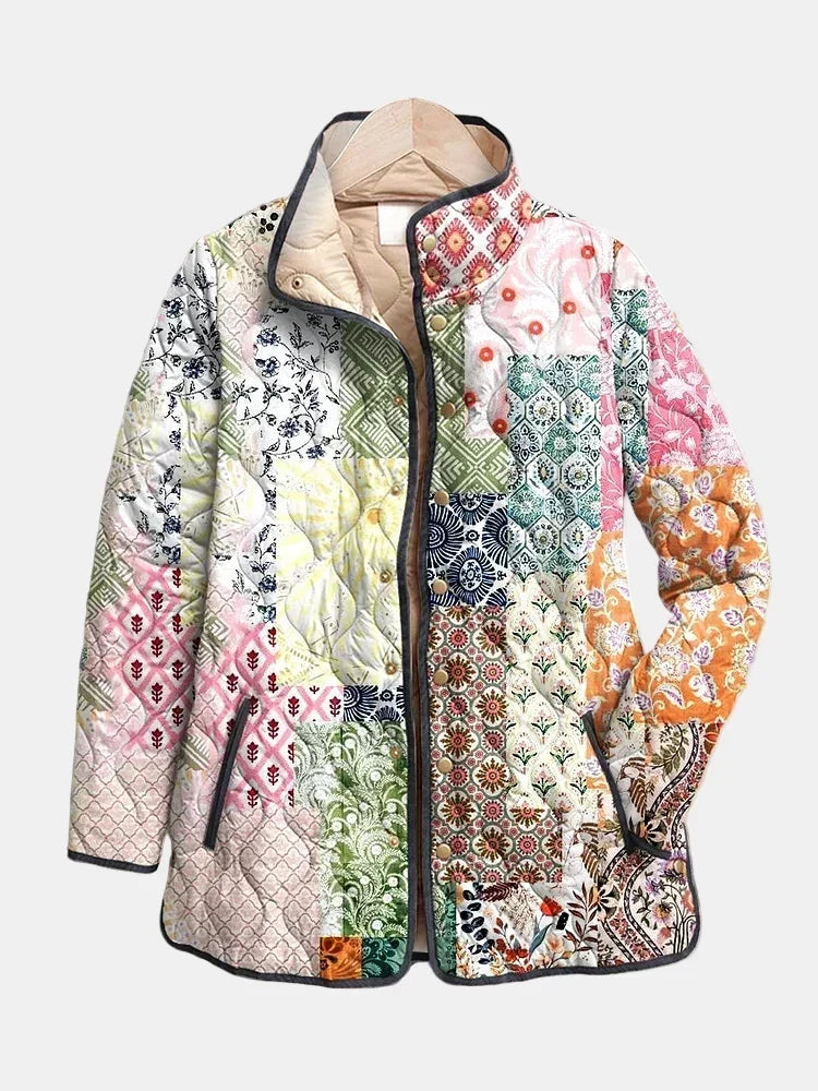 Suri | Giacca Trapuntata Casual con Stampa Floreale