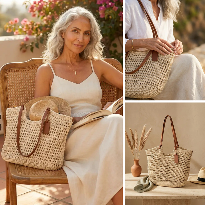 Alina | Borsa Shopper Intrecciata a Mano all&