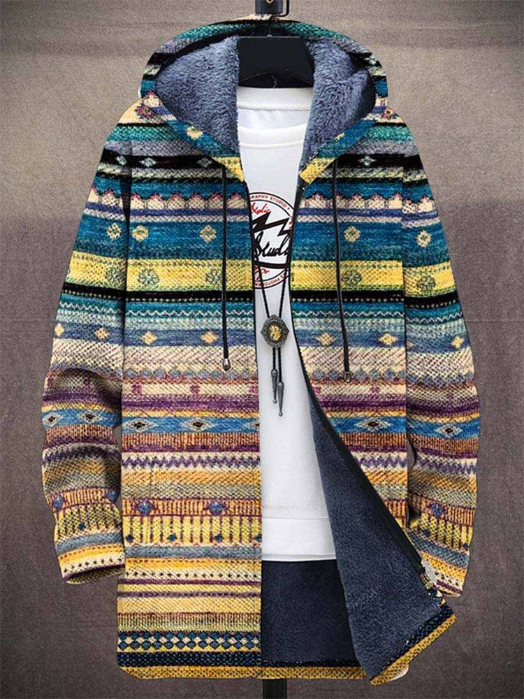 Margherita | Cardigan con Cappuccio a Motivo Artigianale