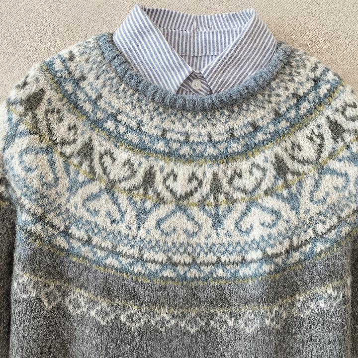 DELACROIX | Maglione a Maglia con Inserti Avorio Martine
