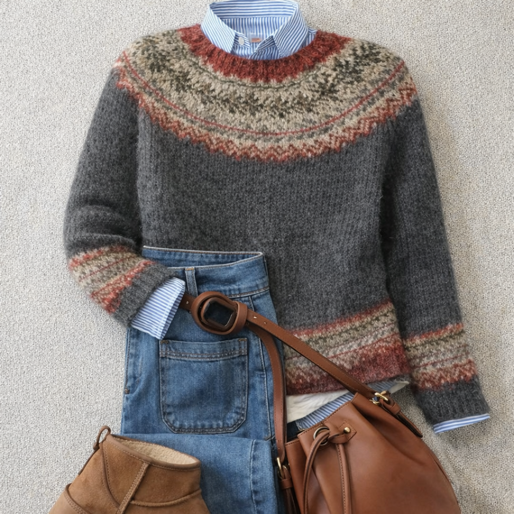 DELACROIX | Maglione con Inserti Terracotta Monique