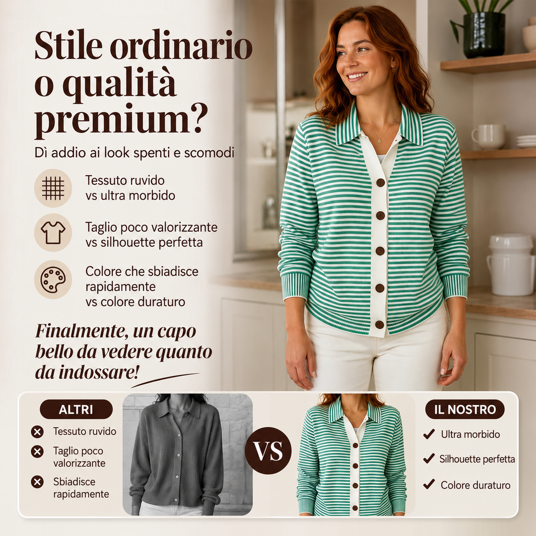 Olivia | Cardigan a righe in maglia