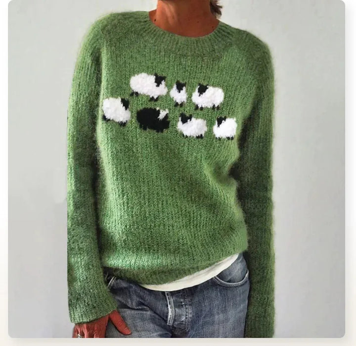 DELACROIX | Maglione a Maglia Motivo Pecore Mathilde
