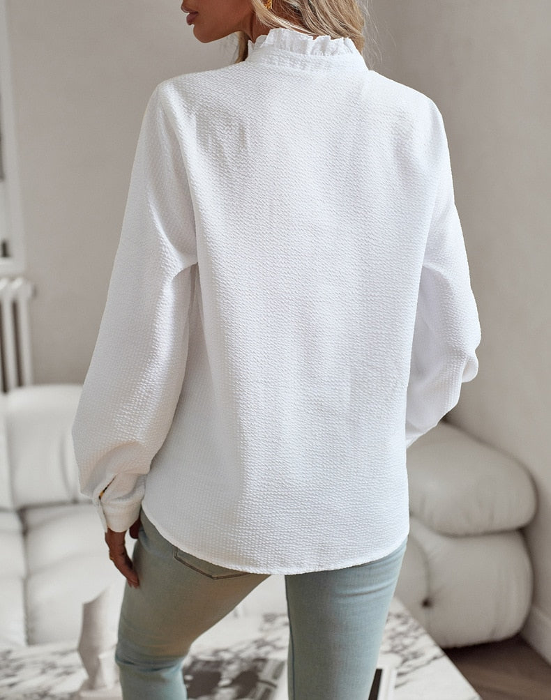 Aurora | Camicia a maniche lunghe con volants