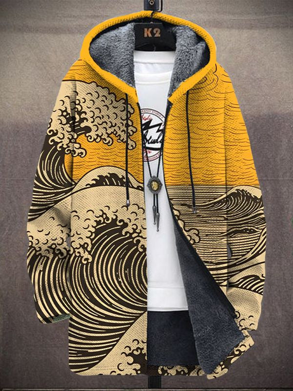 Margot | Cardigan con Stampa Artistica e Cappuccio