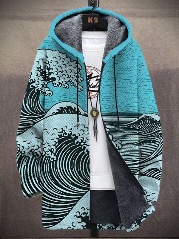 Margot | Cardigan con Stampa Artistica e Cappuccio