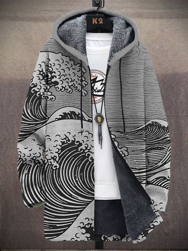 Margot | Cardigan con Stampa Artistica e Cappuccio