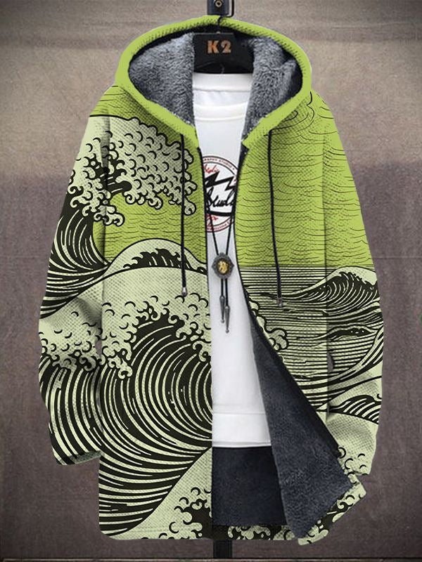 Margot | Cardigan con Stampa Artistica e Cappuccio