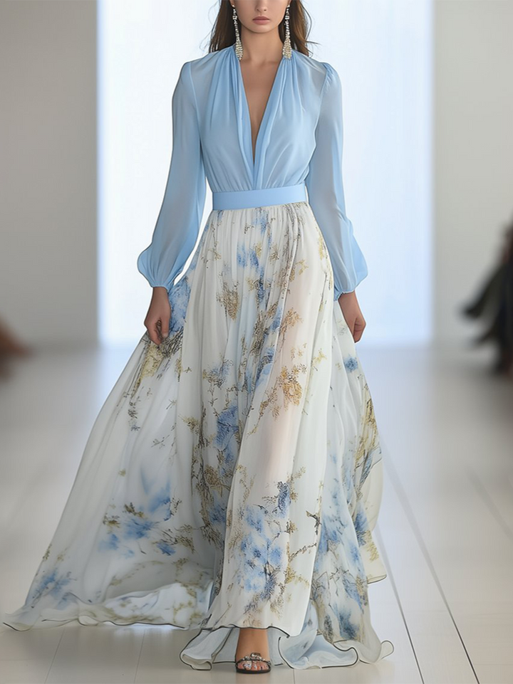 Abito Maxi Floreale Pénélope | Eleganza Eterna