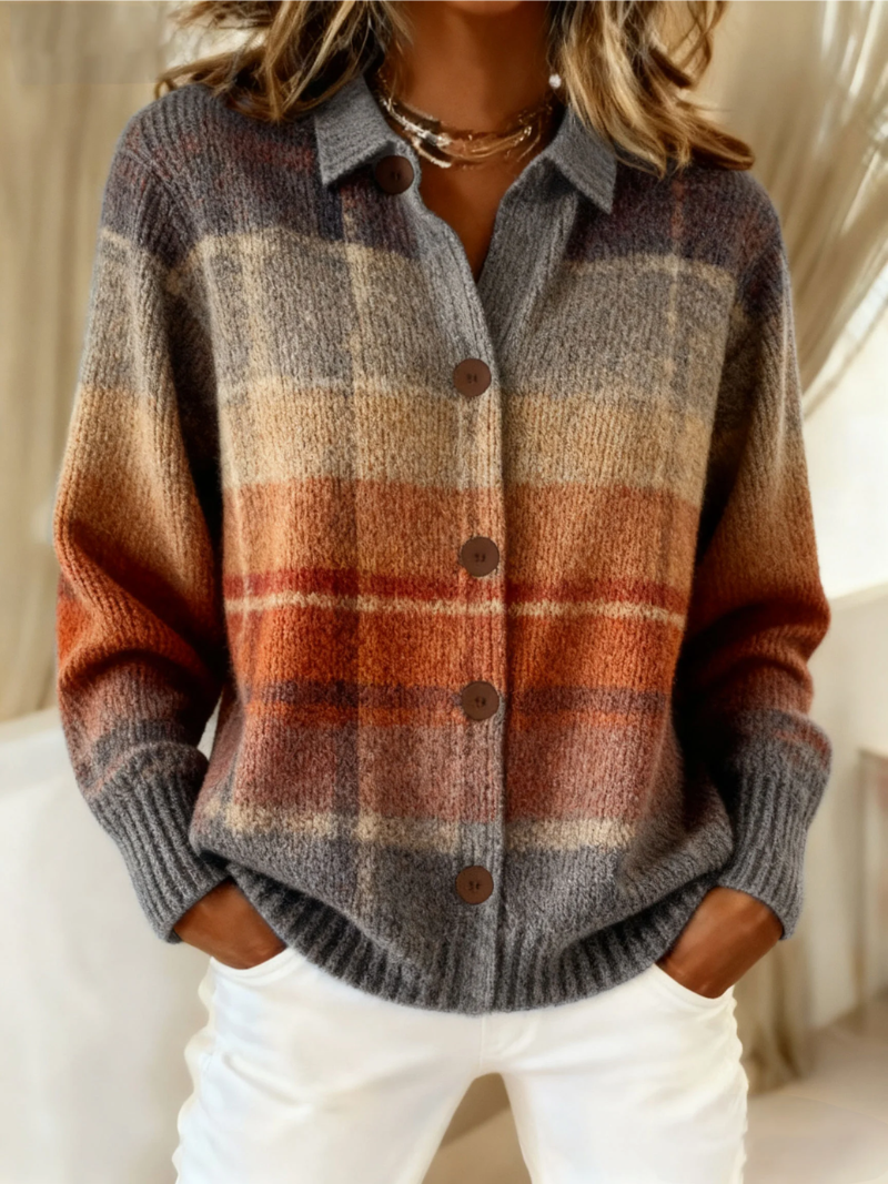 Edith | Cardigan a quadri sfumati d&
