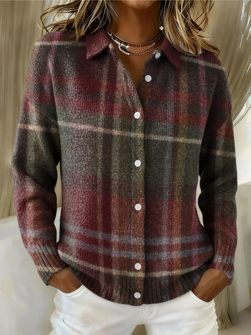 Eleanor | Cardigan in Maglia a Quadri Classico