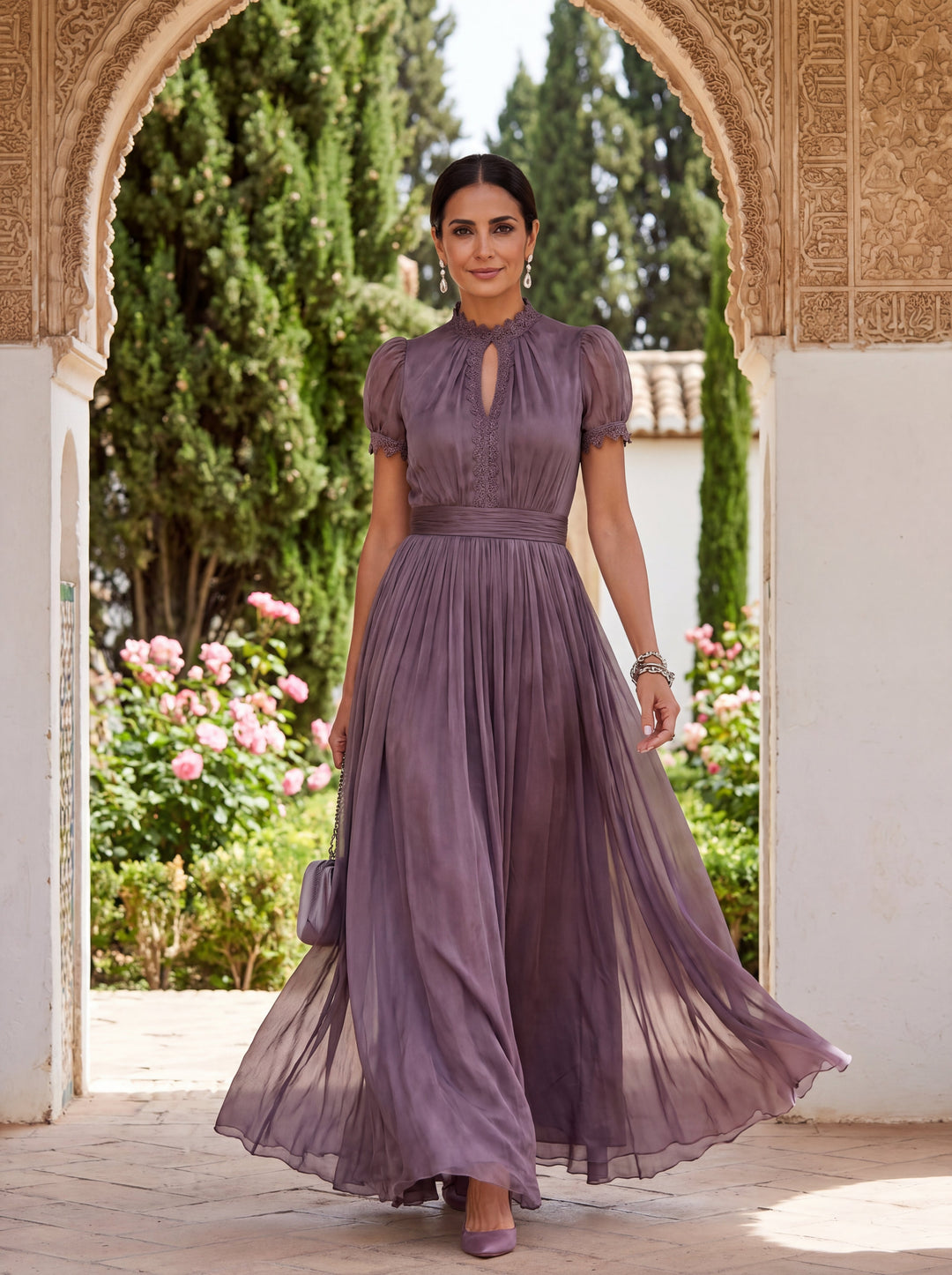 Robe Longue Flavia in Tessuto Lussuoso - Eleganza Incomparabile