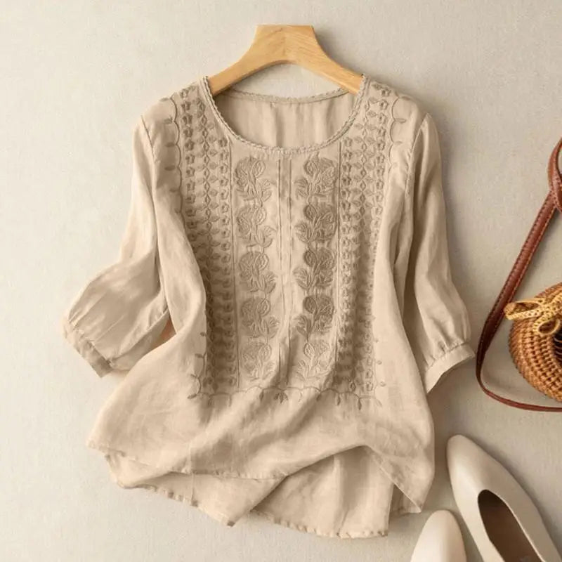 Firenze™ | Blusa Boho Ricamata in Cotone (Vestibilità Piccola)