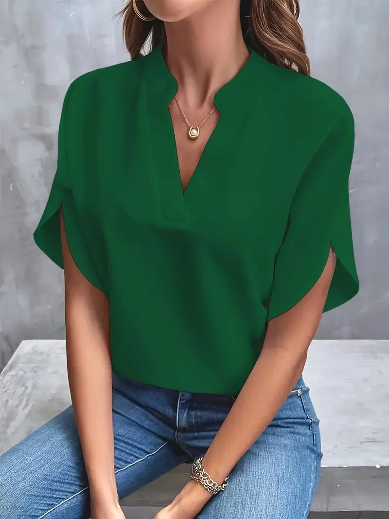 Concetta™ | Camicia Scollatura a V dal Taglio Morbido e Raffinato