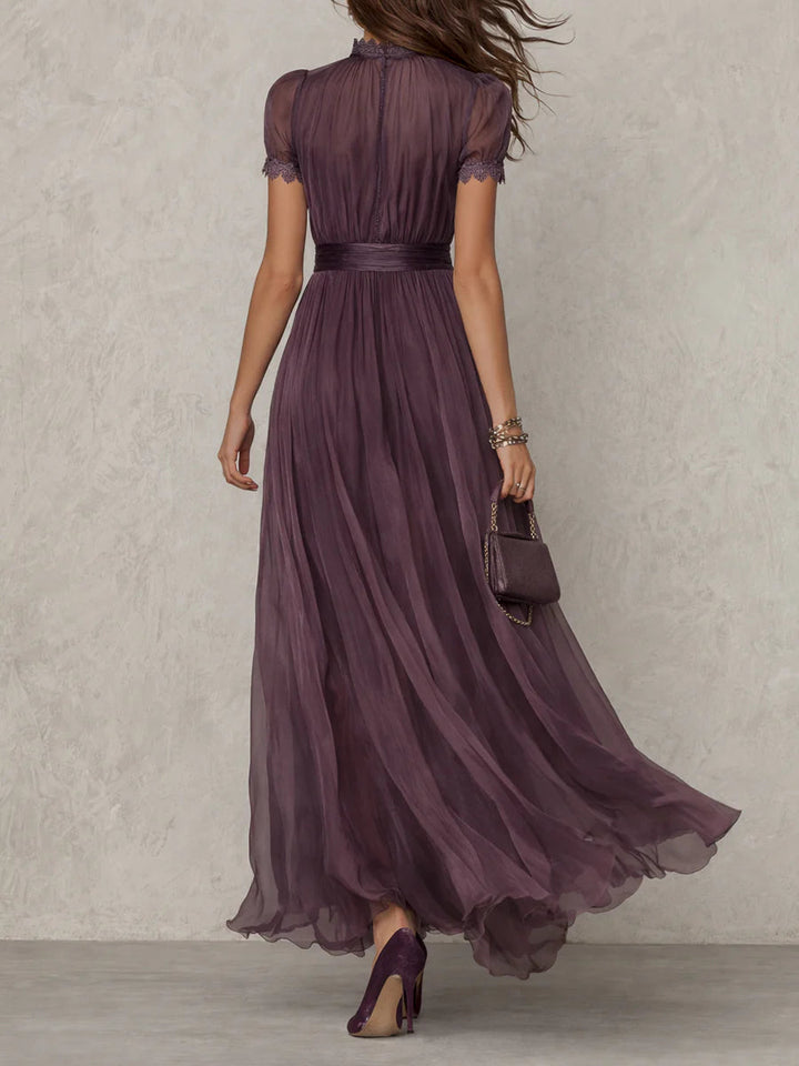 Abito Lungo Flavia in Tessuto Lussuoso - Eleganza Incomparabile