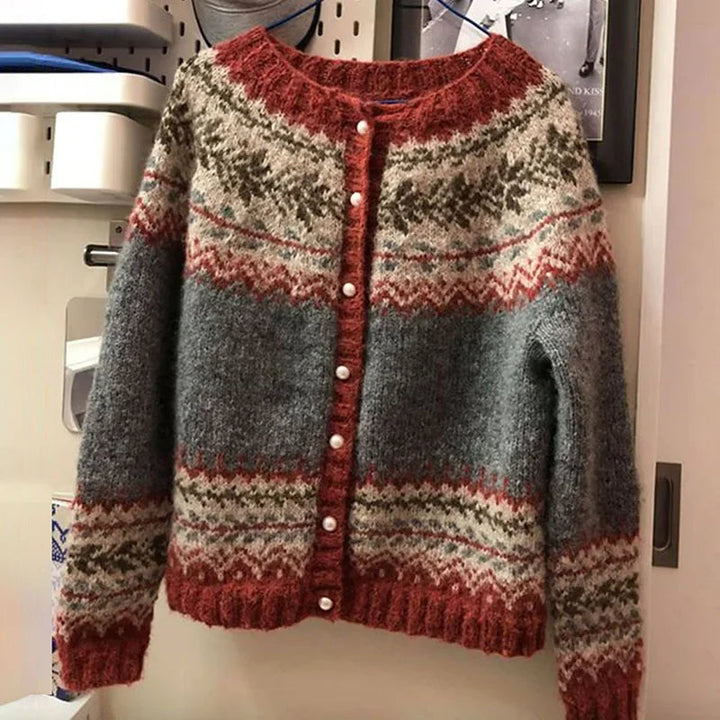 DELACROIX | Gilet a Maglia Bottonato Jacquard Catherine