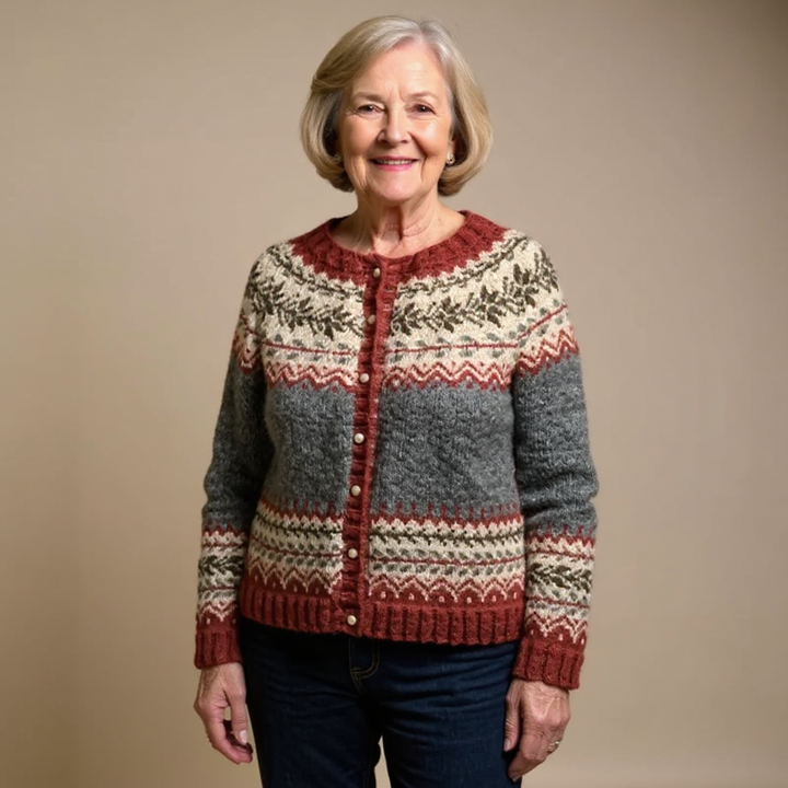 DELACROIX | Gilet a Maglia Bottonato Jacquard Catherine