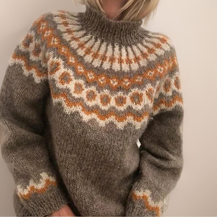 DELACROIX | Maglione Collo Alto Jacquard Christine
