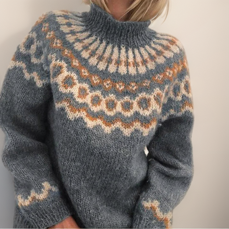 DELACROIX | Maglione Collo Alto Jacquard Christine