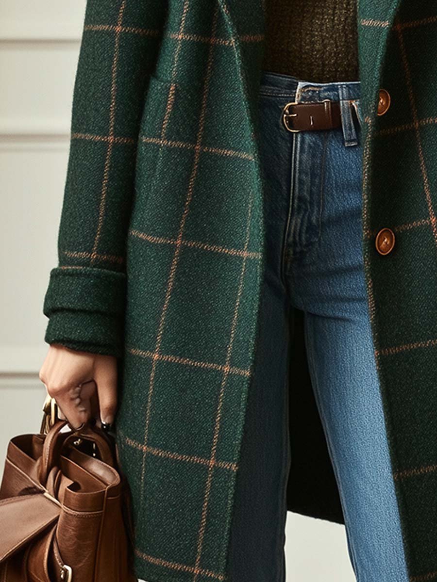Valeria | Cappotto Elegante a Quadri in Lana