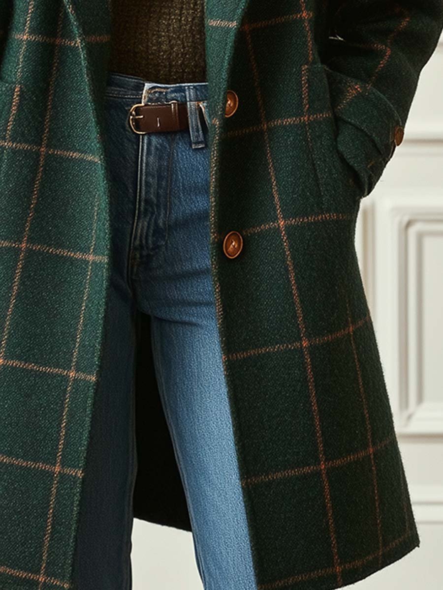 Valeria | Cappotto Elegante a Quadri in Lana