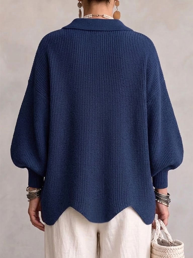 Isadora™ | Cardigan Oversize con Collo e Bottoni Metallici Grandi