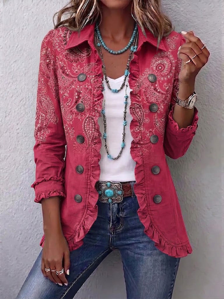 Adorazione | Giacca in Cashmere Rosa con Volant