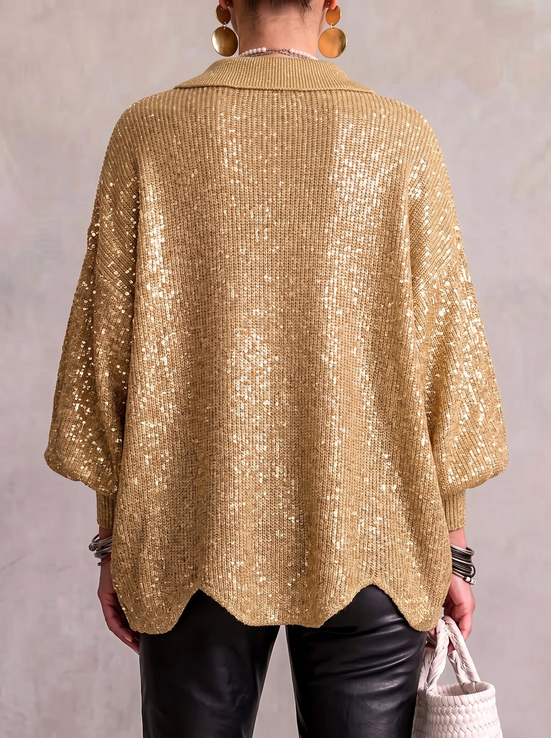Isadora™ | Cardigan Oversize con Collo e Bottoni Metallici Grandi