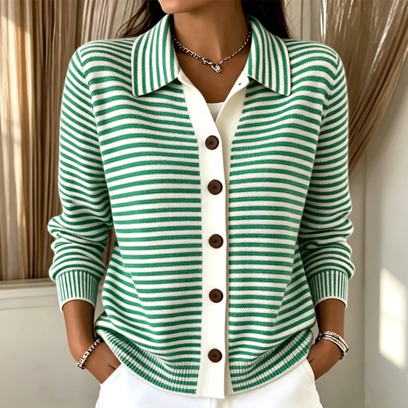 Olivia | Cardigan a righe in maglia