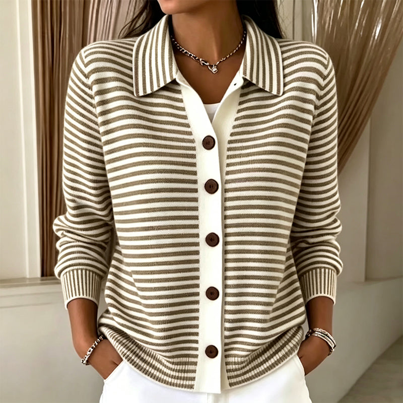 Olivia | Cardigan a righe in maglia