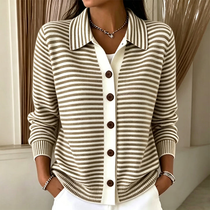 Olivia | Cardigan a righe in maglia