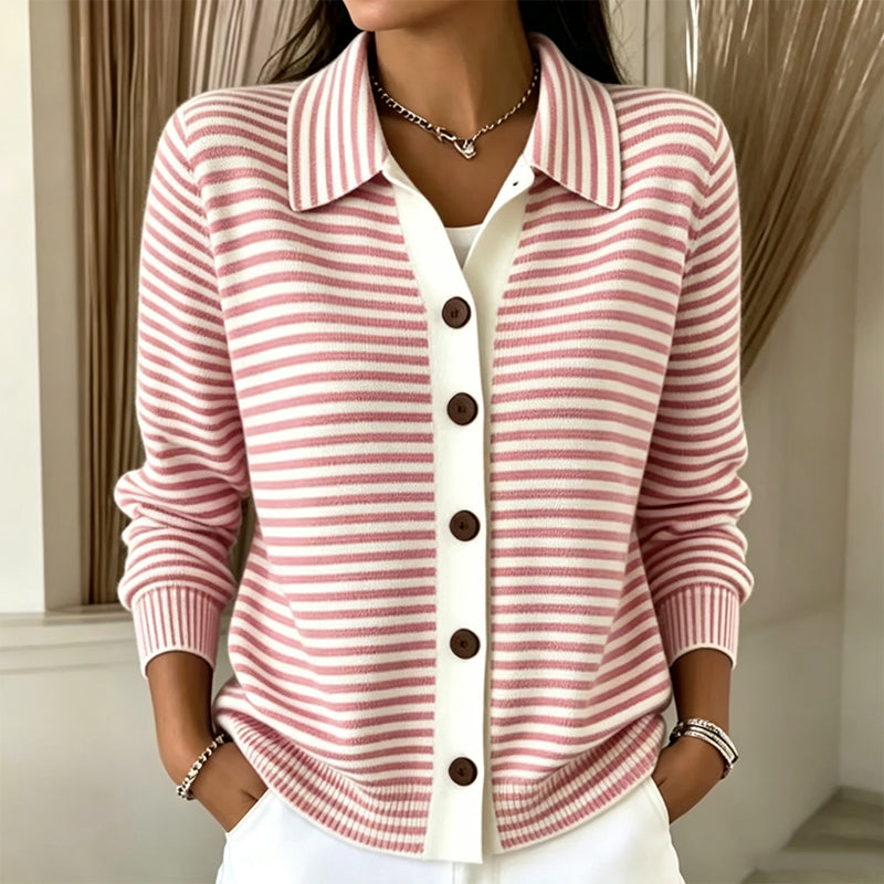 Olivia | Cardigan a righe in maglia