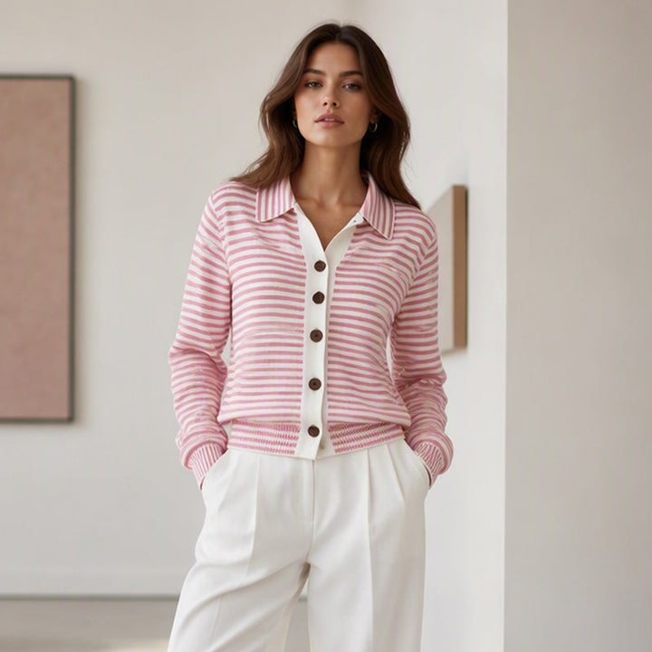 Olivia | Cardigan a righe in maglia