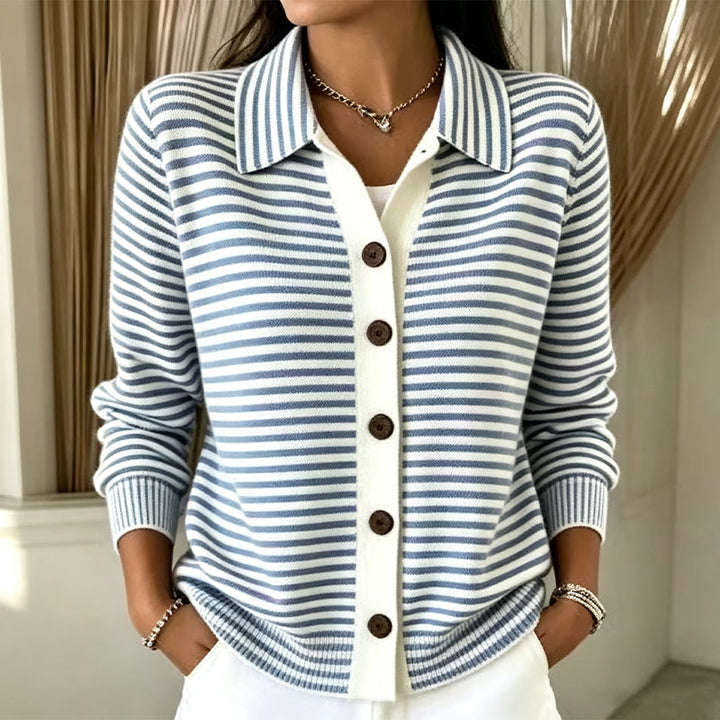 Olivia | Cardigan a righe in maglia