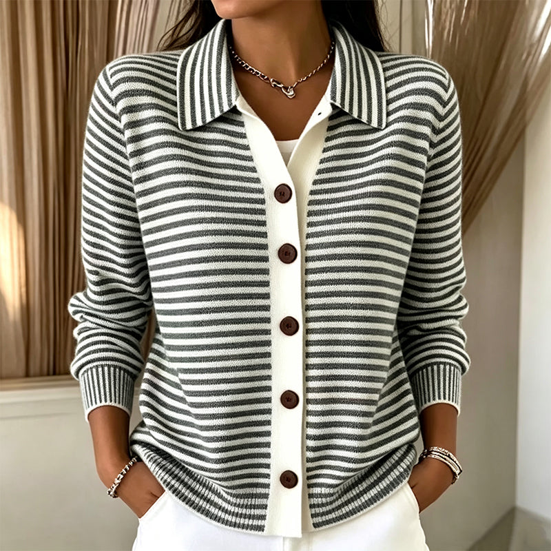 Olivia | Cardigan a righe in maglia