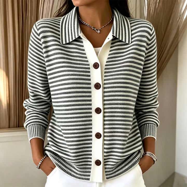 Olivia | Cardigan a righe in maglia